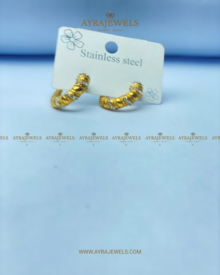 Golden Glimmer Hoops | Dainty Sparkling Huggie Earrings for Women